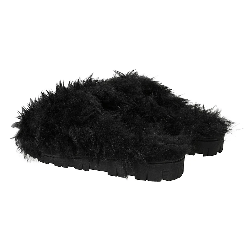 Ladies Faux Fur Fuzzy Slippers