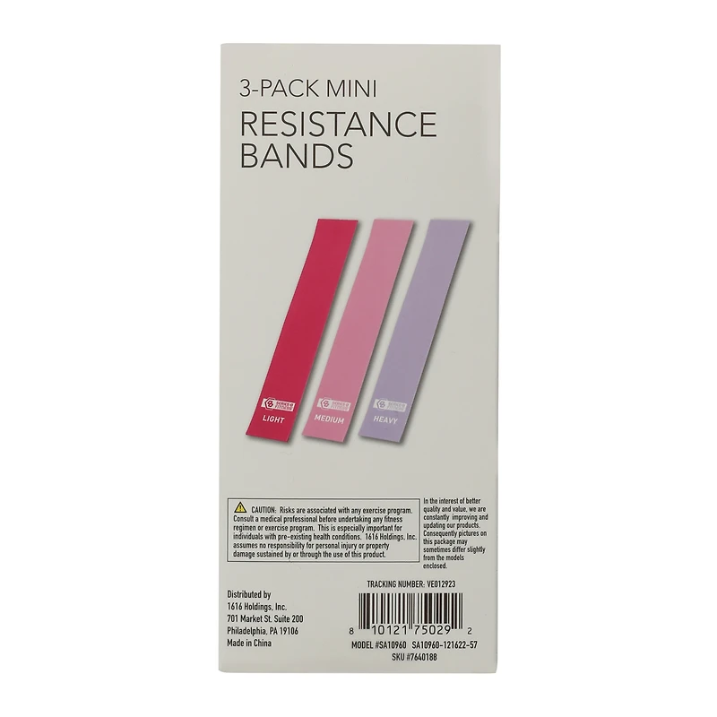 Series-8 Fitness™ Mini Resistance Bands 3-Count