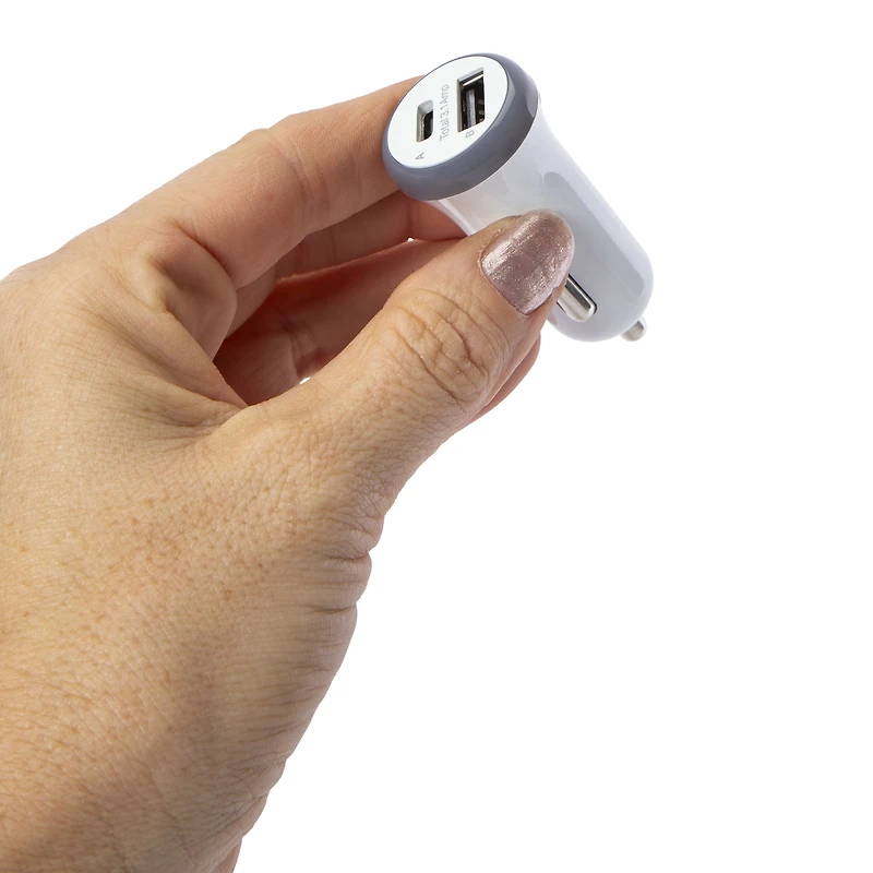 15W LED USB-C & USB-A Dual Car Charger