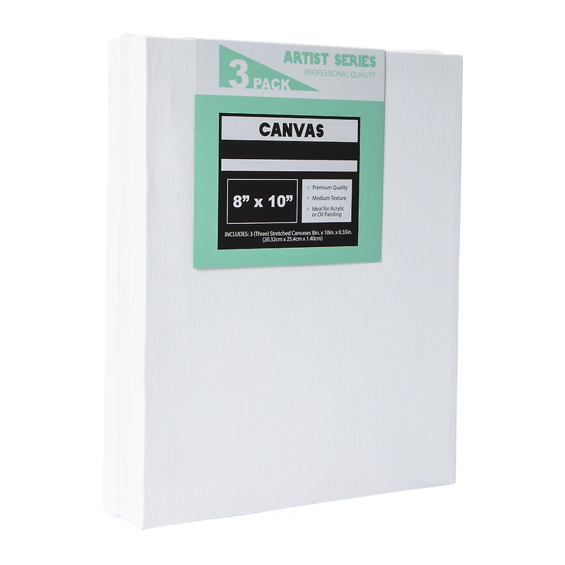 8in x 10in Stretched Canvas 3-Count