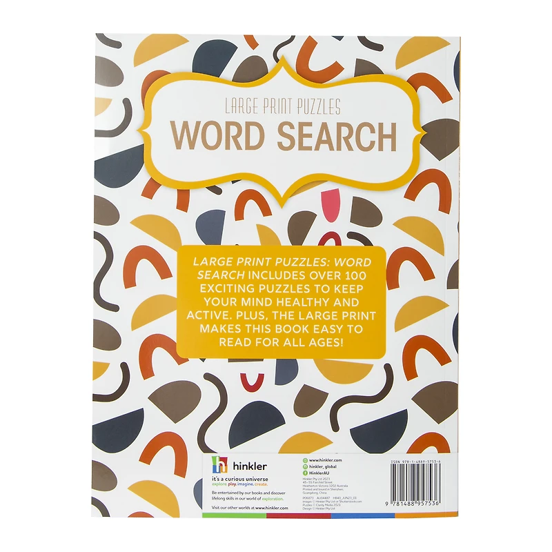 Large Print Puzzles Book With 100+ Word Search Puzzles