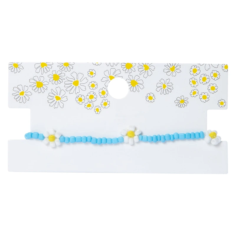 Seed Bead Daisy Bracelet