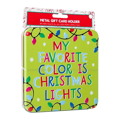 Holiday Tin Gift Card Holder 4in x