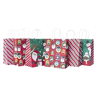 Pack Medium Holiday Kraft Gift Bags 7in x 9in