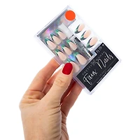 Pretty Woman Faux Nails 24-Piece Set With Nail Glue - Shimmer Blue Tip