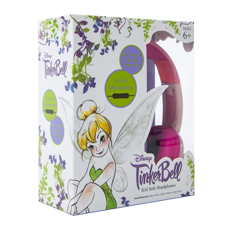 Tinker Bell Kid-Safe Wired Headphones With Mic