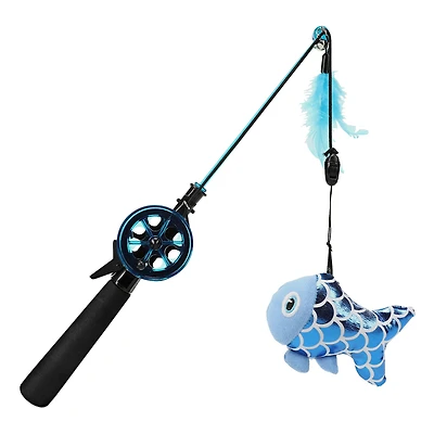 Cat Fishing Rod Toy - Blue