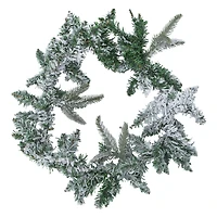 Flocked Wreath 18in