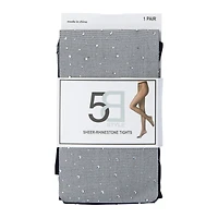 Black Sheer Rhinestone Tights