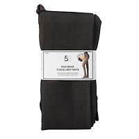 Faux Sheer Fleece-Lined Tights