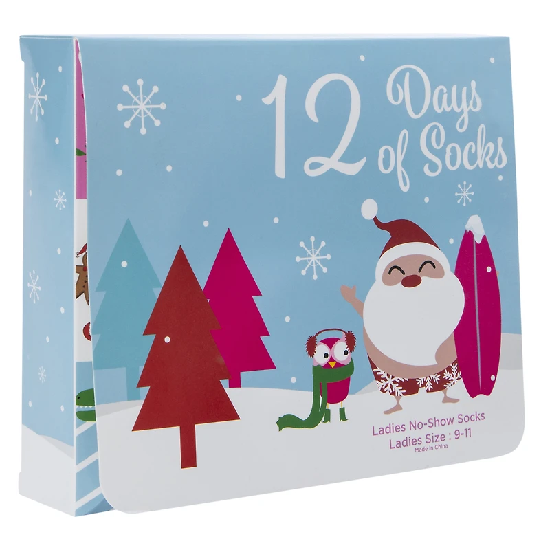 12 Days Of Ladies No-Show Socks Advent Calendar