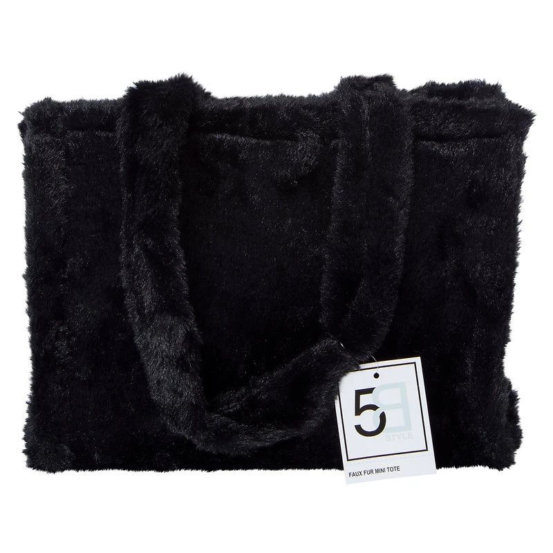 Faux Fur Mini Tote Bag 10.5in x 8in