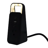 12W 3-In-1 Desktop Charging Station With Light - Black
