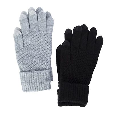 Knit Cuff Gloves 2-Pairs