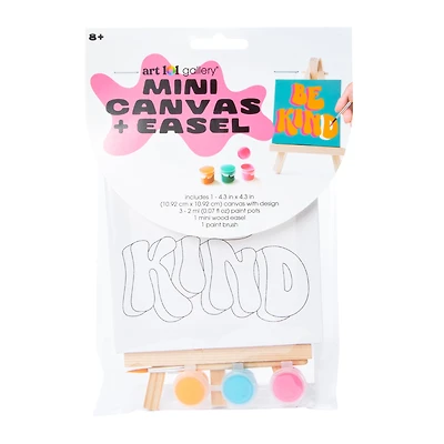 Mini Printed Canvas, Easel & Paint Set