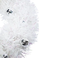 Tinsel Wreath With Disco Ball Ornaments 21.25in