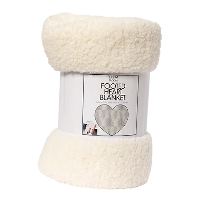 Heart Shaped Blanket With Foot Pocket 64in X 72in
