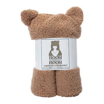 Sherpa Hooded Teddy Bear Blanket 50in X 60in
