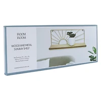 Wood & Metal Sun Ray Shelf 15in X 6in