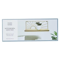 Wood & Metal Sun Ray Shelf 15in X 6in