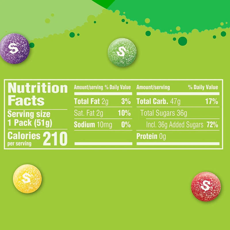 SKITTLES Sour Candy, Full Size, 1.8 oz Bag
