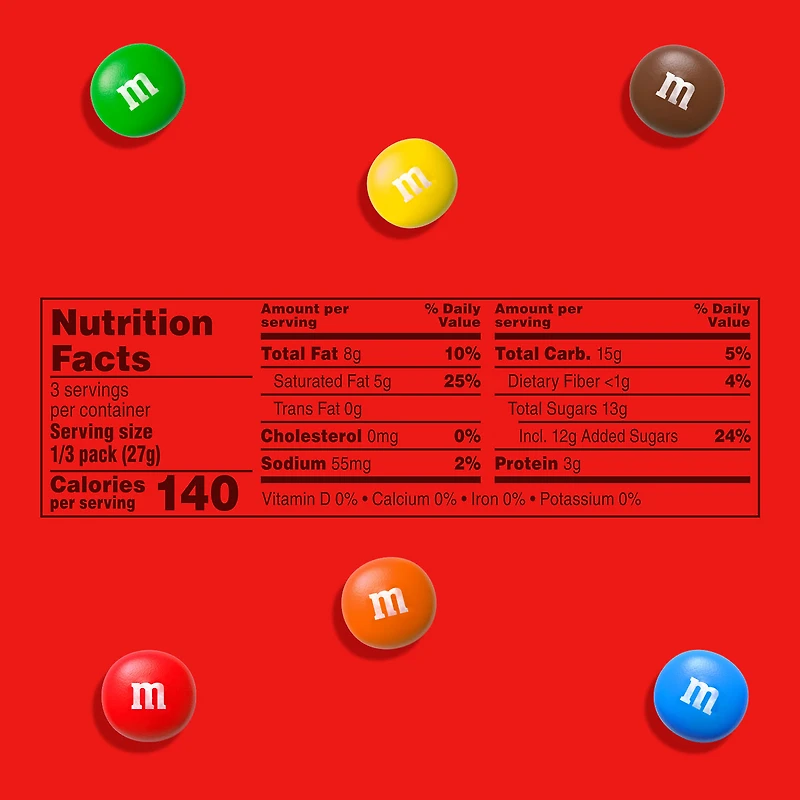 M&M'S Peanut Butter Milk Chocolate Candy, Share Size, 2.83 oz Bag