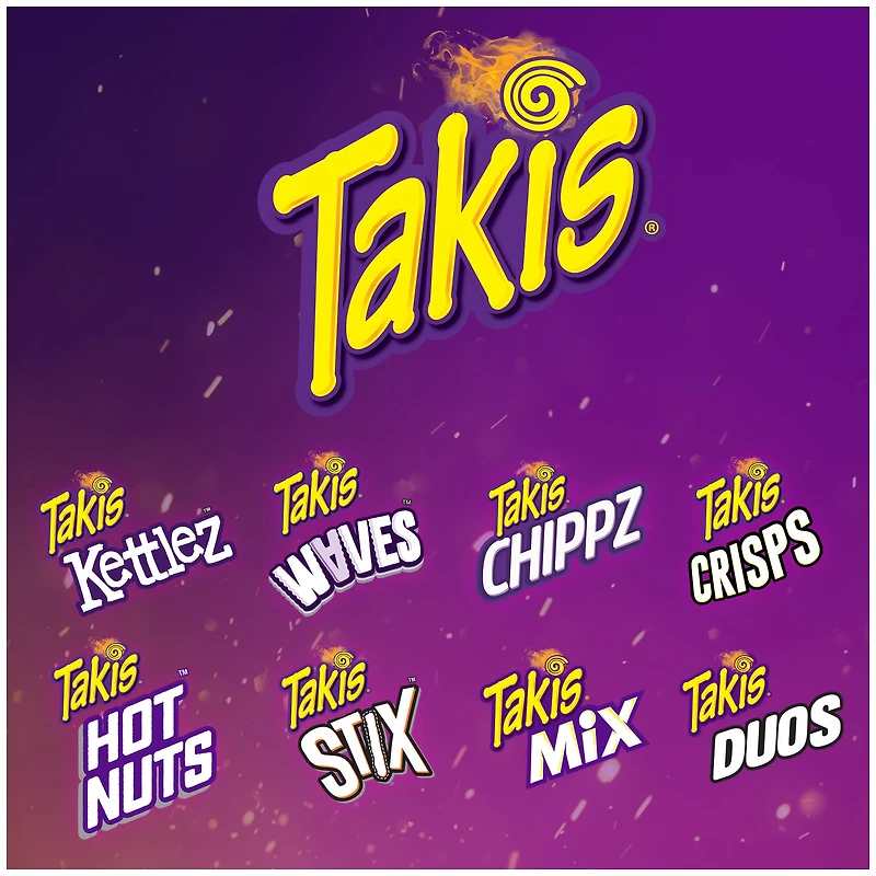 Takis Fuego Rolled Tortilla Chips, Hot Chili Pepper And Lime Artificially Flavored, 9.9oz Bag