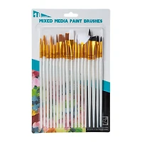 Mixed Media Paint Brushes 18-Count (Styles May Vary)