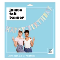 Jumbo Iridescent Foil Happy Birthday Banner 8.5ft