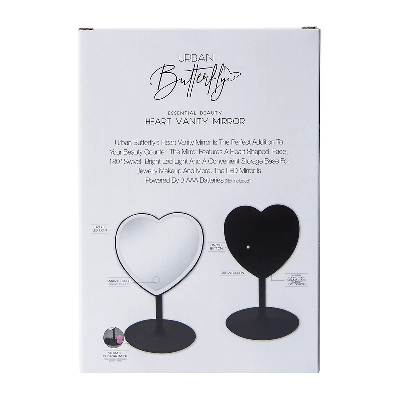 Heart-Shaped LED Vanity Mirror 13.5in