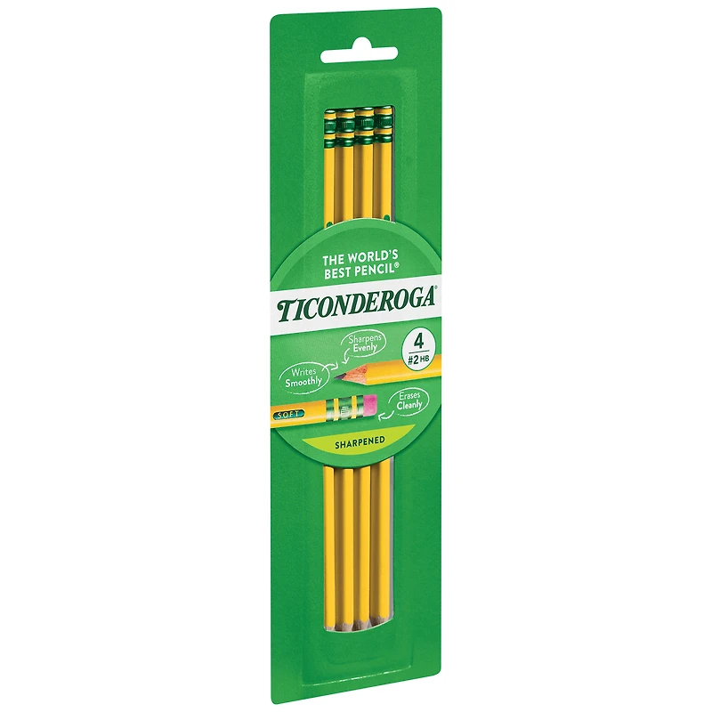 Ticonderoga® #2 Pencils Hb Sharpened 4-Pack