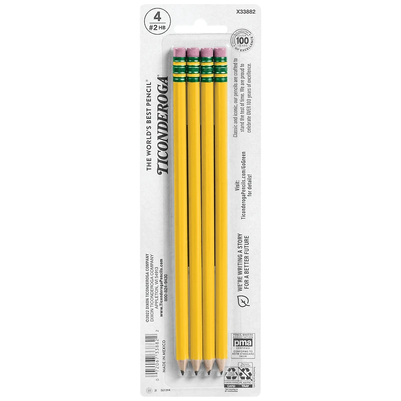 Ticonderoga® #2 Pencils Hb Sharpened 4-Pack