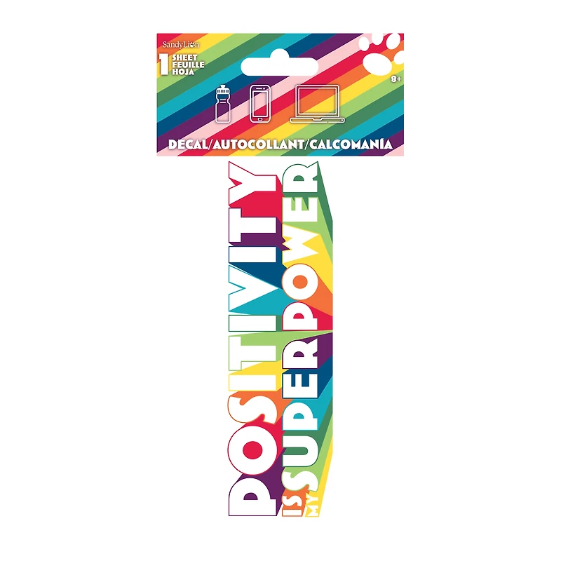 'Positivity Is My Super Power' Sticker Decal 4in x 8in