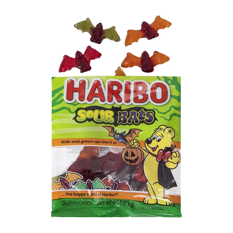 Haribo® Halloween Sour Gummi Vampire Bats 4oz
