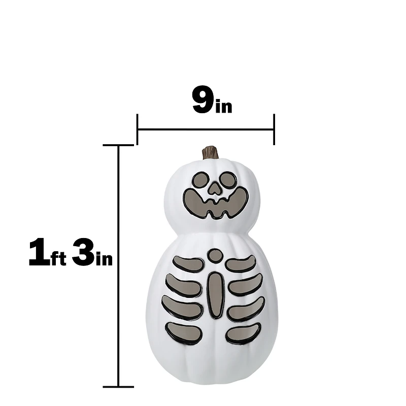 LED Light Up Skeleton Pumpkin Decoration 15.35in