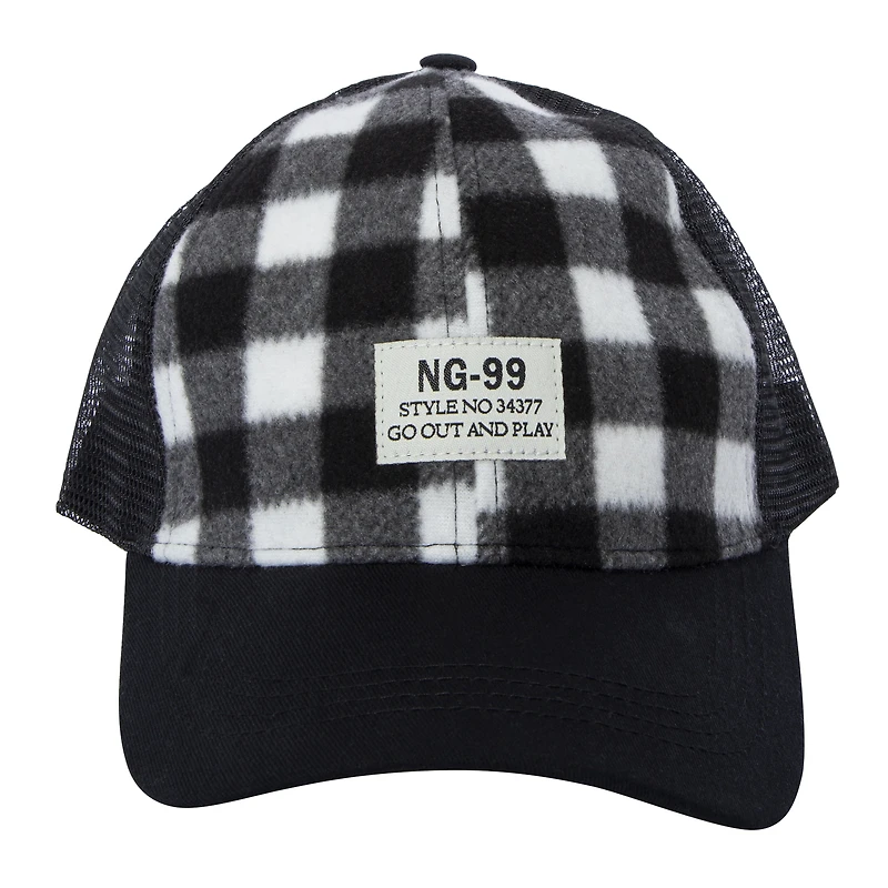 Plaid Flannel Trucker Hat
