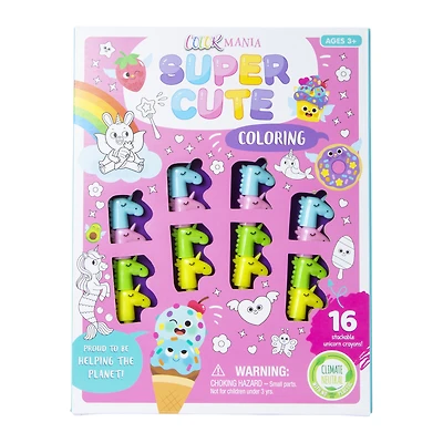 Super Cute Unicorns Coloring Book & Crayons