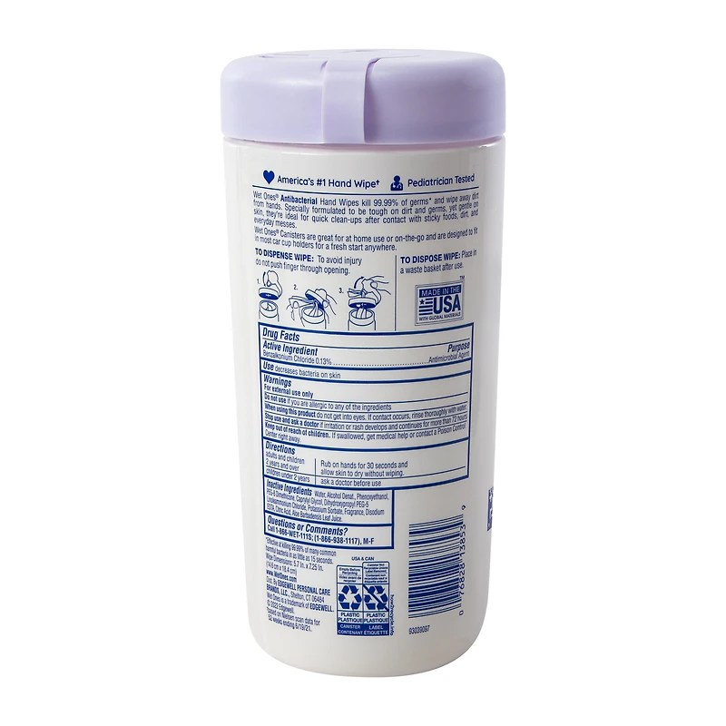Wet Ones® Tropical Splash Antibacterial Hand Wipes -Count