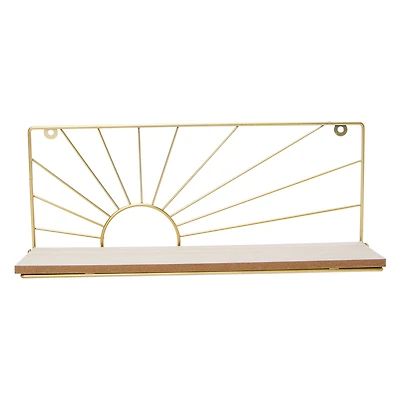 Wood & Metal Sun Ray Shelf 15in X 6in