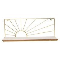 Wood & Metal Sun Ray Shelf 15in X 6in