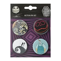 Disney Tim Burton's The Nightmare Before Christmas Pin Button Set 4-Count