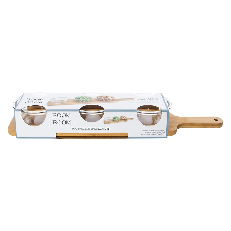 Serving Board And Bowls 4-Piece Set