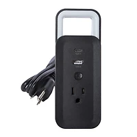12W 3-In-1 Desktop Charging Station With Light - Black