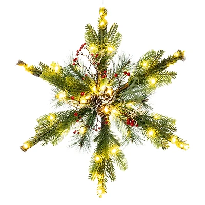 Xl LED Snowflake Wreath 24in x 4.5in