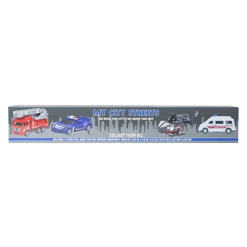 My City Streets Emergency Friction Vehicles 4-Count