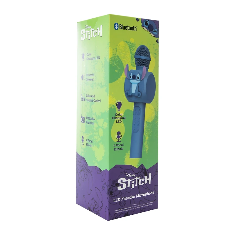 Bluetooth® Disney Stitch LED Karaoke Microphone