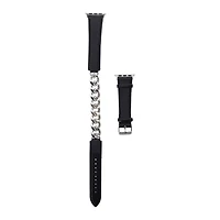 Faux Leather & Chain Double Wrap Strap For Apple Watch®