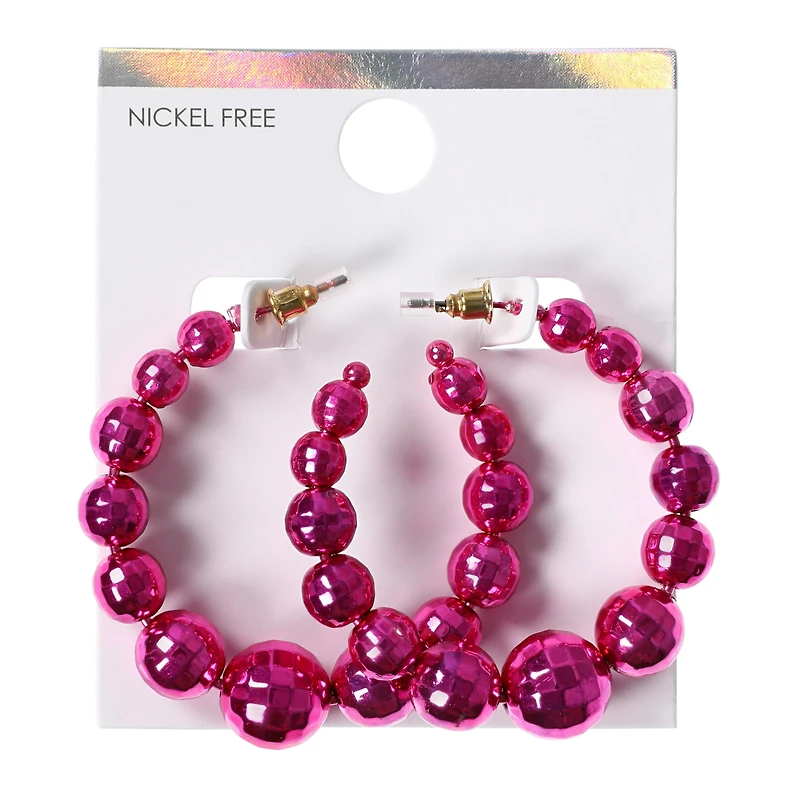Disco Ball Hoop Earrings