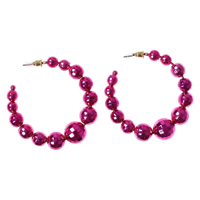 Disco Ball Hoop Earrings