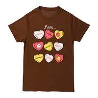 Candy Heart Inspirational Message Graphic Tee